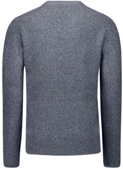 No Excess Pullover Crewneck Soft Woolblend Washed Blue  L Blauw