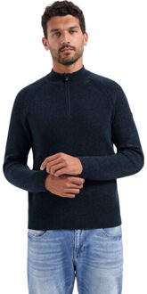 No Excess Pullover half zip 2 colored chenill night Blauw - XXXL