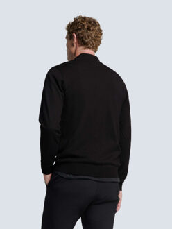 No Excess Pullover half zip 2 coloured melang black - maat L Zwart