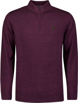 No Excess Pullover half zip 2 coloured melang dark wine Rood - S