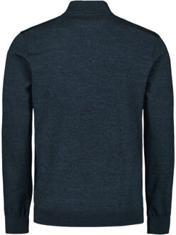 No Excess Pullover half zip 2 coloured melang navy - maat XXL Blauw