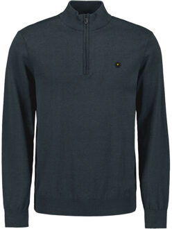No Excess Pullover half zip 2 coloured melang night Blauw - L