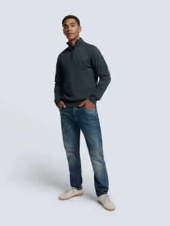 No Excess Pullover half zip 2 coloured melang night - maat M Blauw