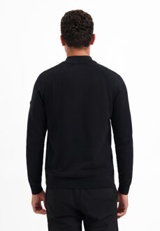 No Excess Pullover Half Zip High Collar Solid Black  L Zwart