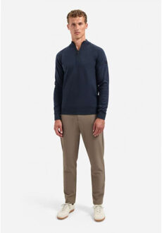 No Excess Pullover half zip high collar solid night Blauw - XL