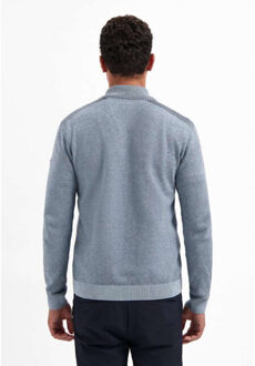 No Excess Pullover half zip plated structure dusty blue Blauw - M