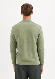 No Excess Pullover Half Zip Plated Structure Knit Light Moss  2XL Groen