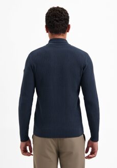 No Excess Pullover Half Zip Rib Variation Night  L Navy