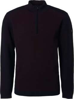 No Excess Pullover half zipper 2 coloured jac dark red Rood - XXXL