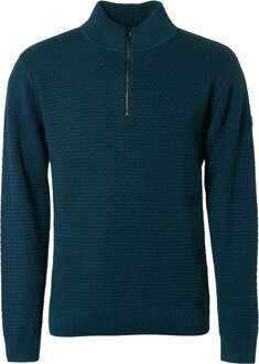No Excess Pullover half zipper 2 coloured mel ocean Blauw - XXXL