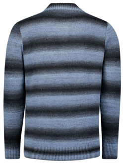 No Excess Pullover polo degrade dessin - maat L Blauw
