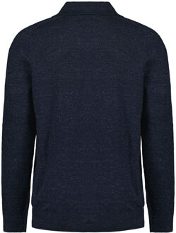 No Excess Pullover Polo With Linen Deep Blue  2XL Navy