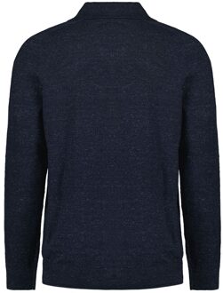 No Excess Pullover Polo With Linen Deep Blue  XL Navy