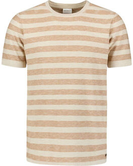 No Excess Pullover short sleeve crewneck stri - maat L Kaki