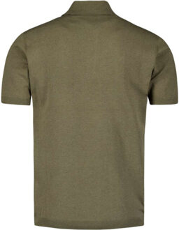 No Excess Pullover short sleeve polo button s dark moss - maat M Groen