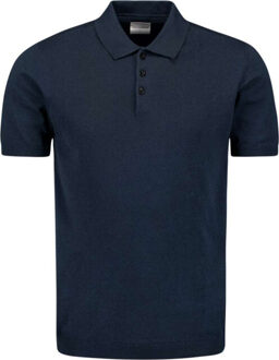 No Excess Pullover short sleeve polo button s deep blue Blauw