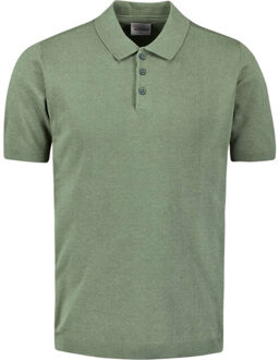 No Excess Pullover short sleeve polo button s green Groen - XXL
