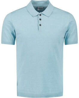 No Excess Pullover short sleeve polo button s ice Blauw - XL