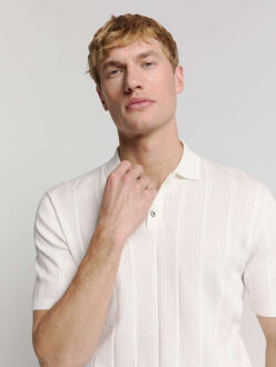 No Excess Pullover short sleeve polo button s offwhite Beige - XL