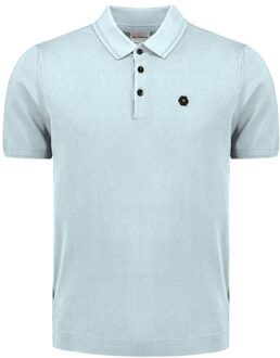 No Excess Pullover Short Sleeve Polo Button Solid Ice  L