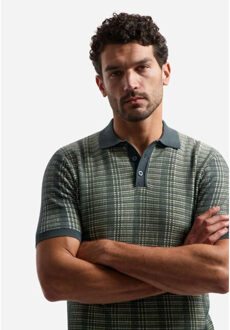 No Excess Pullover short sleeve polo multi co dark steel - maat M Groen