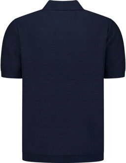 No Excess Pullover short sleeve polo slub night Blauw - XXXL