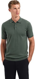 No Excess Pullover short sleeve polo solid dark green Groen - XXXL
