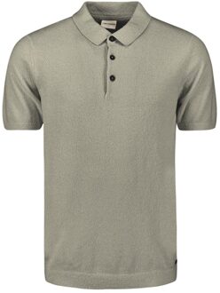 No Excess Pullover Short Sleeve Polo Solid Relief Knit Light Army  2XL Groen