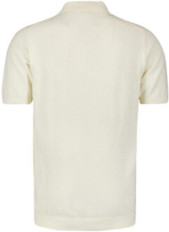 No Excess Pullover Short Sleeve Polo Solid Relief Knit Offwhite  2XL Beige