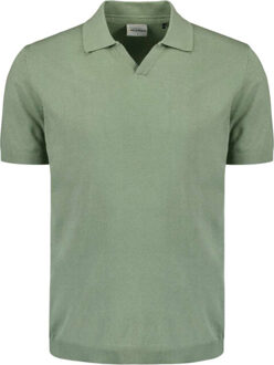 No Excess Pullover short sleeve polo v solid green - maat XL Groen