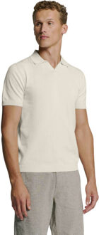 No Excess Pullover short sleeve polo v solid offwhite Beige - XXXL