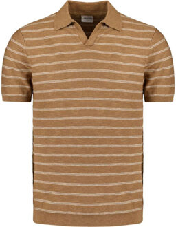 No Excess Pullover short sleeve polo v stripe Kaki