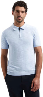 No Excess Pullover short sleeve polo zip frot blue Blauw - XXL