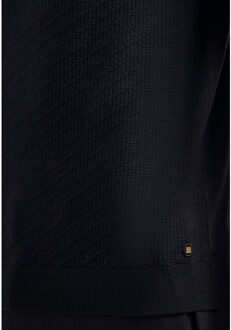 No Excess Pullover short sleeve polo zip soli black Zwart - XXXL