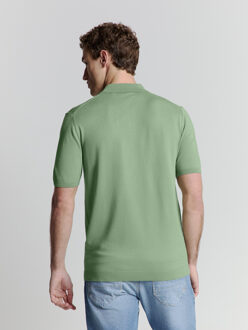 No Excess Pullover Short Sleeve Polo Zip Solid Green  XL Groen