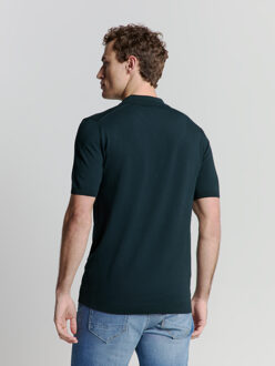 No Excess Pullover Short Sleeve Polo Zip Solid Night  L Navy