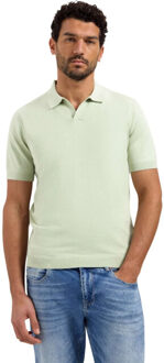 No Excess Pullover short sleeve v-polo melang green Groen - XXL