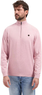 No Excess Pullover stand up collar half zip m light mauve - maat XL Paars