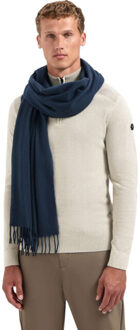 No Excess Scarf solid wool look night Blauw - One size