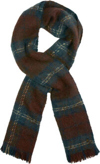 No Excess Scarf woven check ocean Blauw - One size