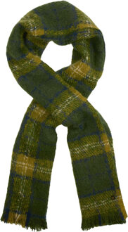 No Excess Scarf woven check olive Groen - One size