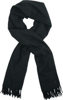 No Excess Scarf woven solid black Zwart - One size