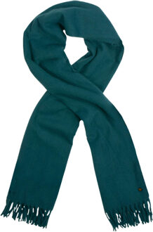 No Excess Scarf woven solid ocean Blauw - One size