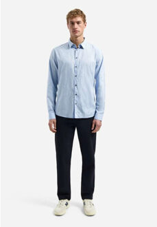 No Excess Shirt allover jacquard blue Blauw - XXL