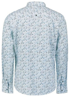 No Excess Shirt allover printed blue - maat L Blauw