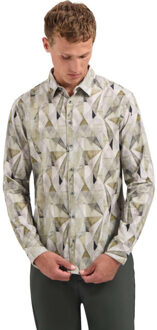 No Excess Shirt allover printed fine corduroy light moss Bruin