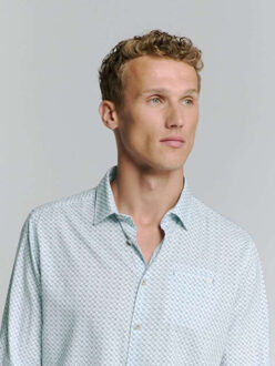 No Excess Shirt allover printed ice - maat L Blauw