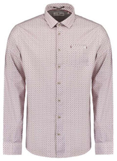 No Excess Shirt allover printed mauve - maat S Roze