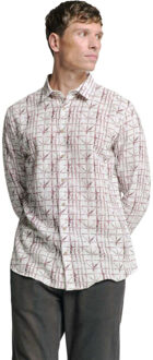 No Excess Shirt allover printed with linen mauve Roze - XXL