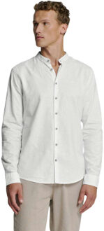 No Excess Shirt granddad solid h linen white Wit